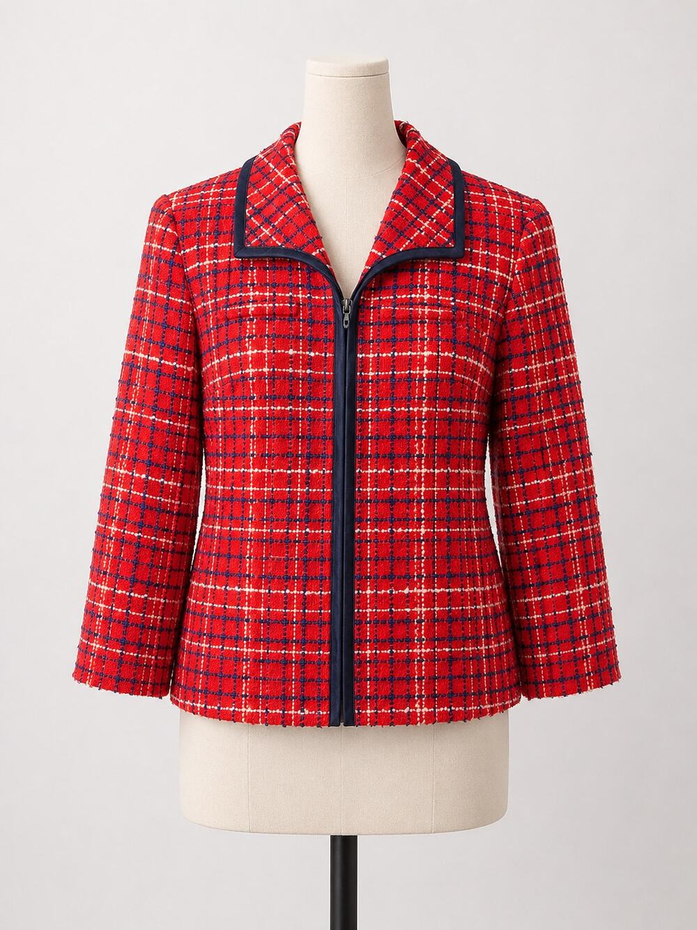 Vintage | Red Plaid Blazer Jacket New Flamingo Fashions 1960s